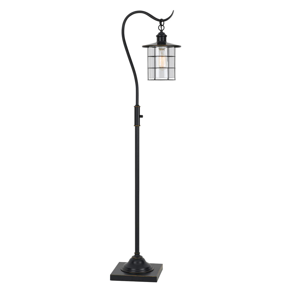 Antiqued Bronze Lantern Style Floor Lamp With Glass and Metal Shade By Homeroots | Floor Lamps | Modishstore - 6