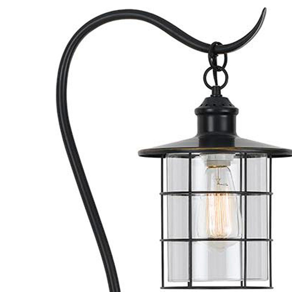 Antiqued Bronze Lantern Style Floor Lamp With Glass and Metal Shade By Homeroots | Floor Lamps | Modishstore - 4