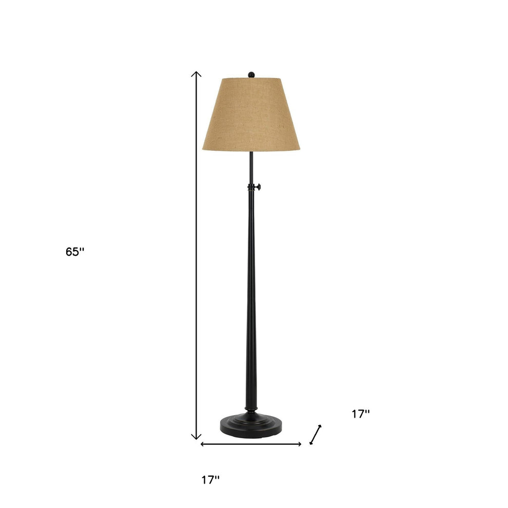 Bronze Adjustable Traditional Shaped Floor Lamp With Brown Empire Shade By Homeroots | Floor Lamps | Modishstore - 5