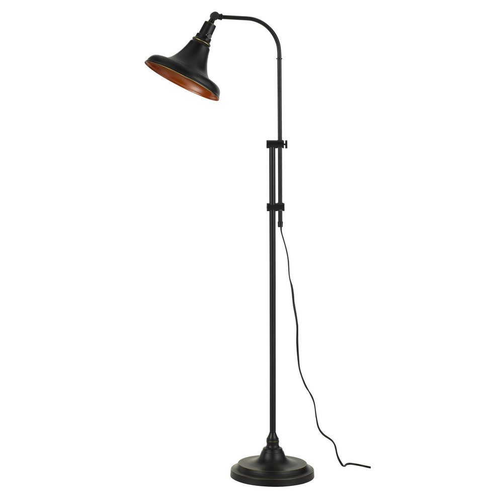 Bronze Metal Adjustable Floor Lamp With Bronze Metal Dome Shade By Homeroots | Floor Lamps | Modishstore - 2