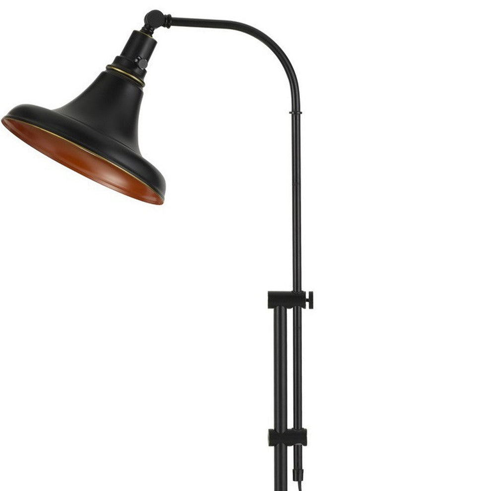 Bronze Metal Adjustable Floor Lamp With Bronze Metal Dome Shade By Homeroots | Floor Lamps | Modishstore - 5