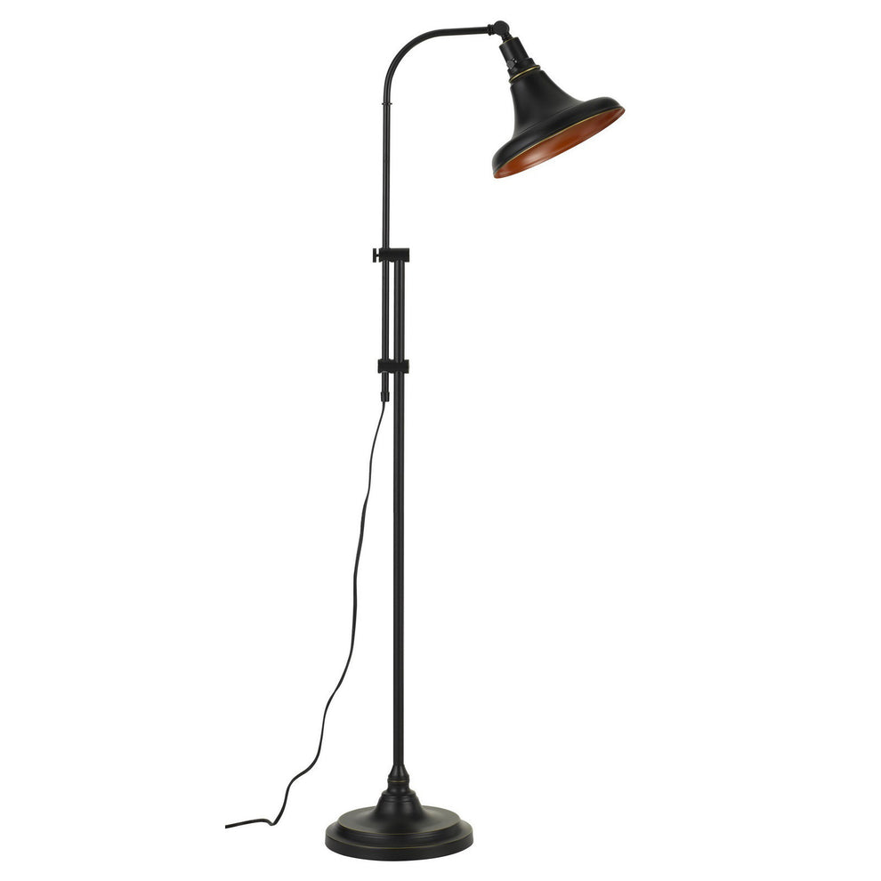 Bronze Metal Adjustable Floor Lamp With Bronze Metal Dome Shade By Homeroots | Floor Lamps | Modishstore - 3