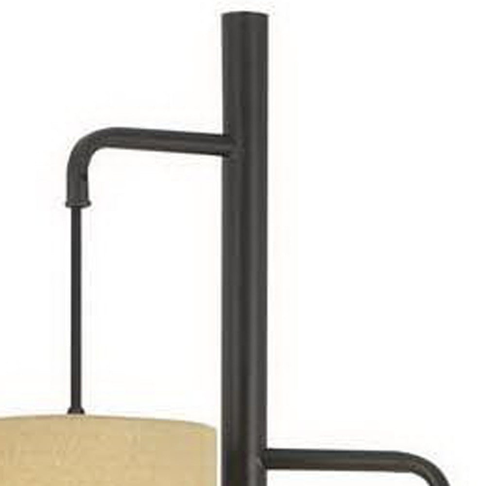 Bronze Three Light Traditional Shaped Floor Lamp With Beige Drum Shade By Homeroots | Floor Lamps | Modishstore - 5