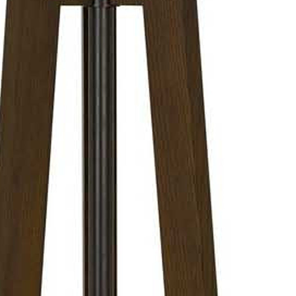 Brown Tripod Floor Lamp With White Rectangular Shade By Homeroots | Floor Lamps | Modishstore - 4