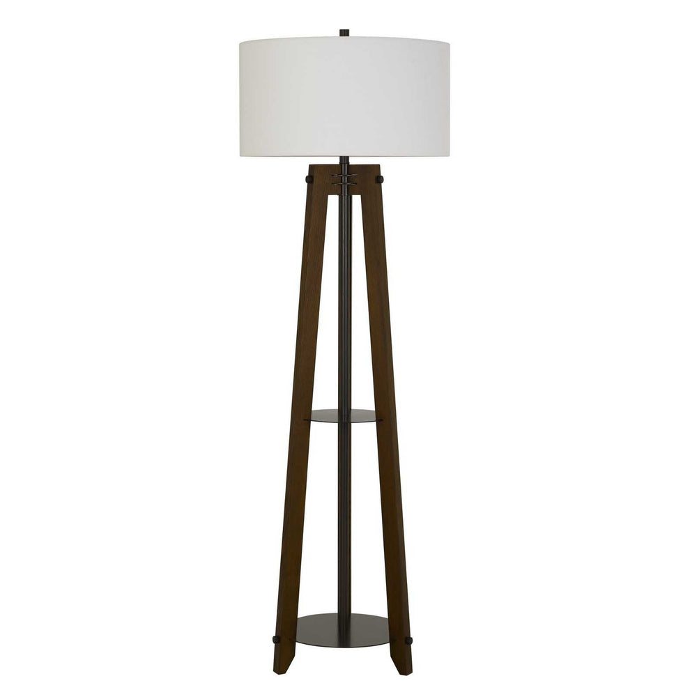Brown Tripod Floor Lamp With White Rectangular Shade By Homeroots | Floor Lamps | Modishstore - 2