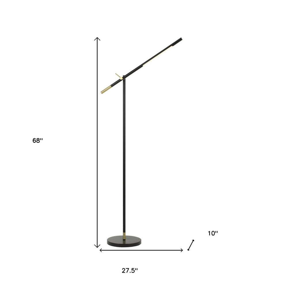 Black Adjustable Traditional Shaped Floor Lamp By Homeroots | Floor Lamps | Modishstore - 6