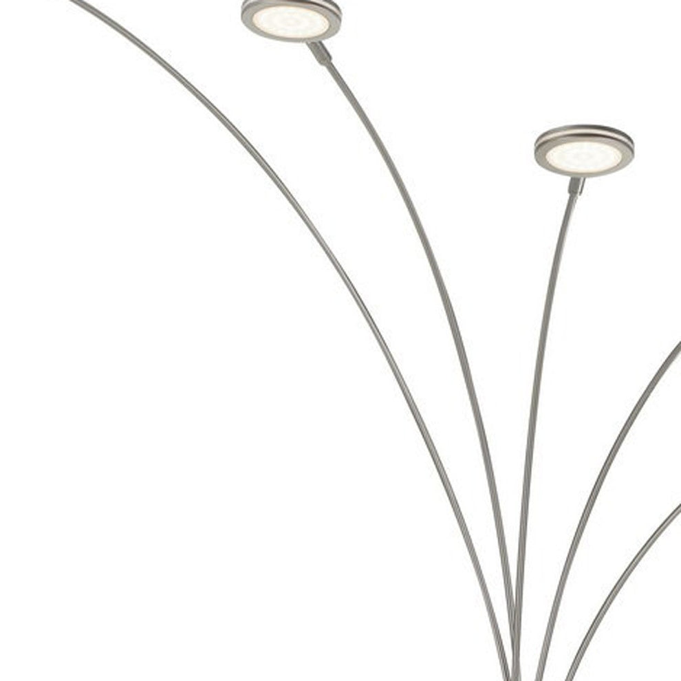 Nickel Five Light Led Arc Floor Lamp By Homeroots | Floor Lamps | Modishstore - 4