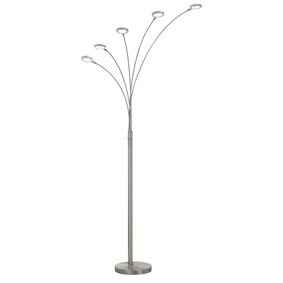 Nickel Five Light Led Arc Floor Lamp By Homeroots | Floor Lamps | Modishstore - 2