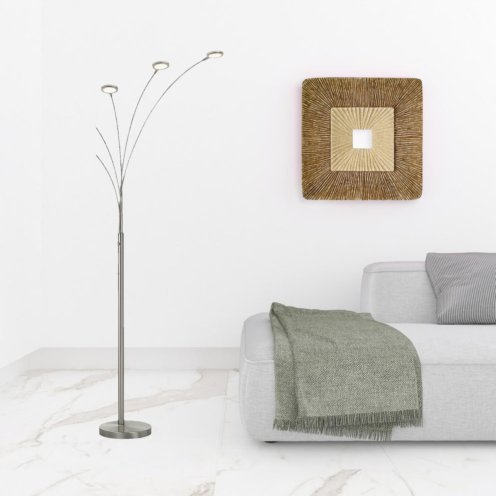 Nickel Five Light Led Arc Floor Lamp By Homeroots | Floor Lamps | Modishstore - 3