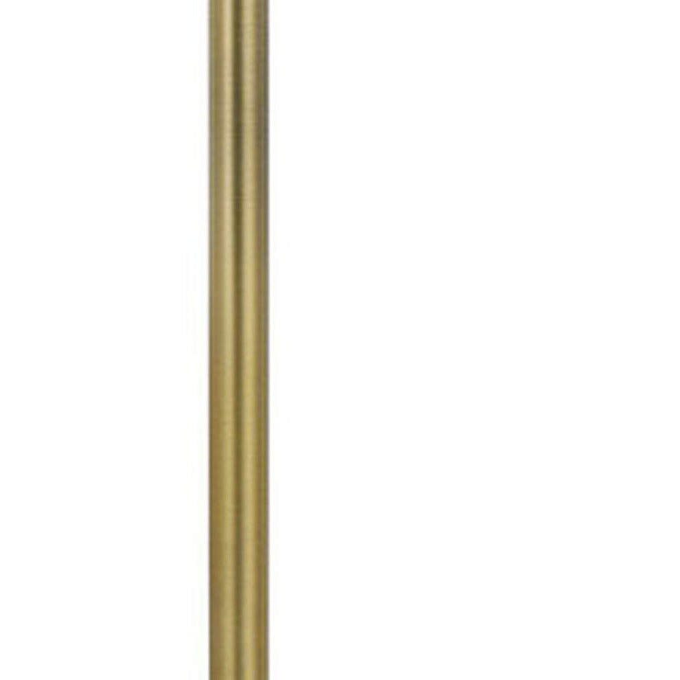 Brass Tray Table Floor Lamp With White Square Shade By Homeroots | Floor Lamps | Modishstore - 3