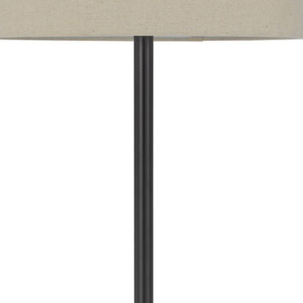Bronze Tray Table Floor Lamp With Beige Drum Shade By Homeroots | Floor Lamps | Modishstore - 5