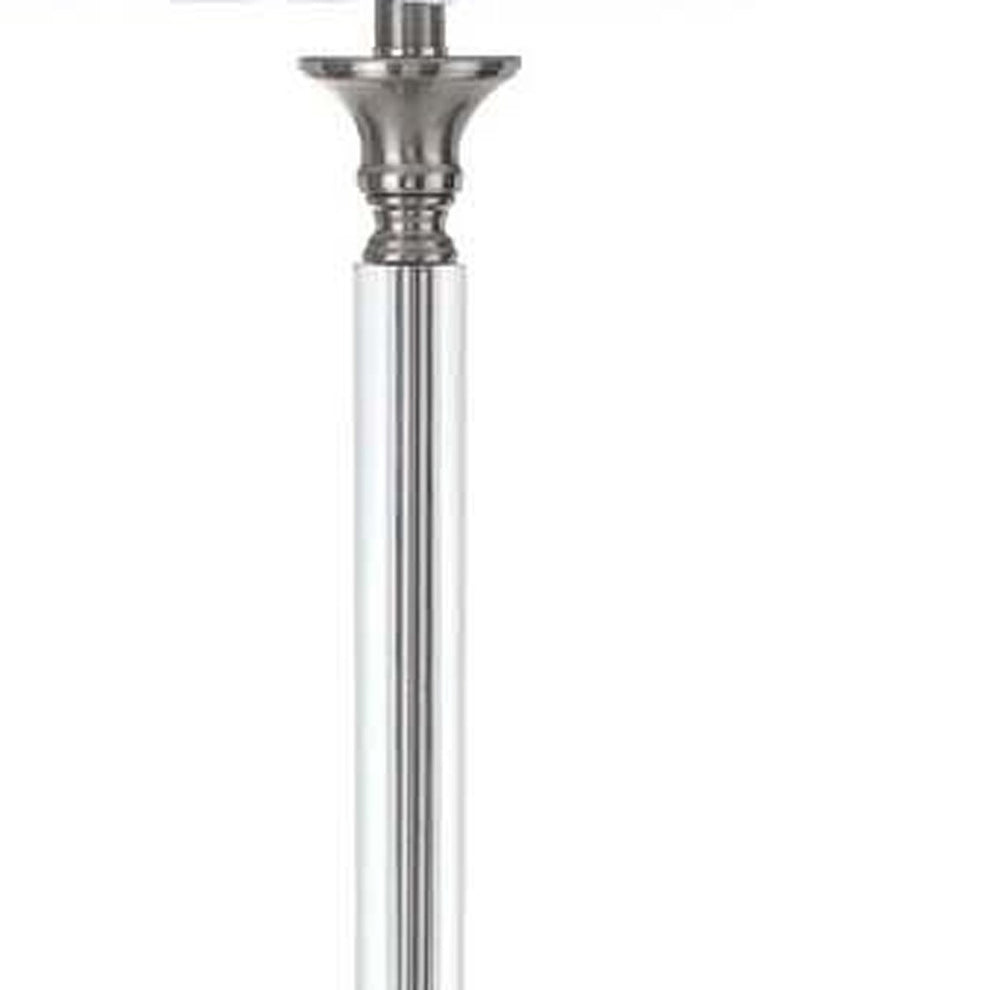 Nickel Traditional Shaped Floor Lamp With White Square Shade By Homeroots | Floor Lamps | Modishstore - 5