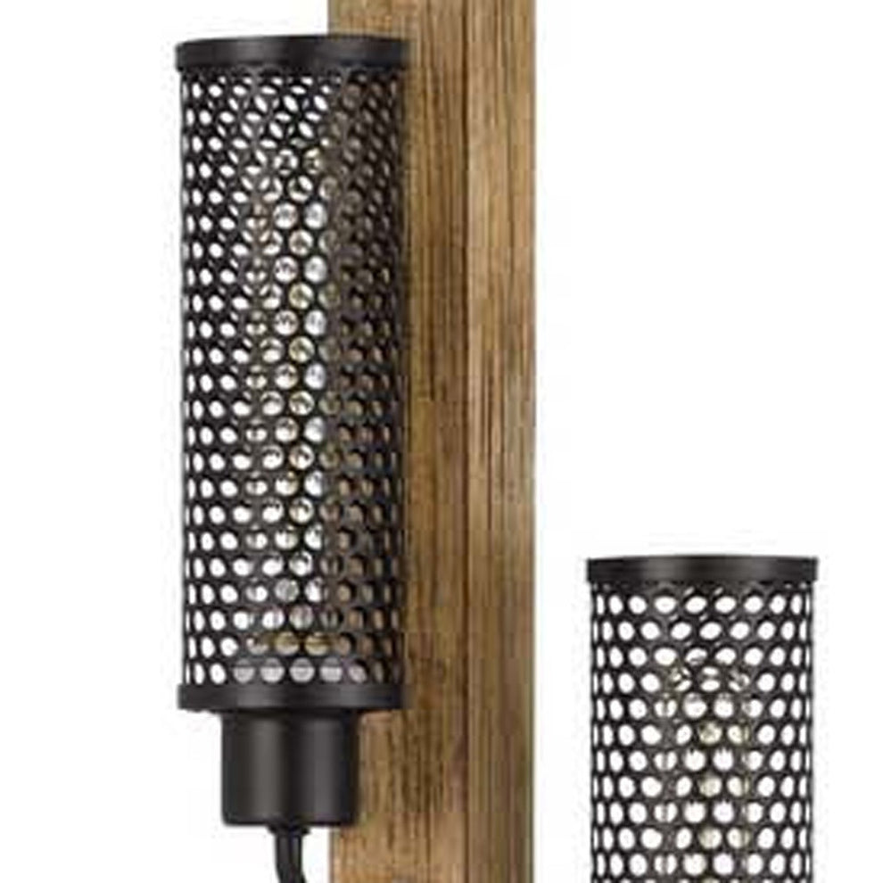 Brown Three Light Traditional Shaped Floor Lamp With Black Novelty Shade By Homeroots | Floor Lamps | Modishstore - 4