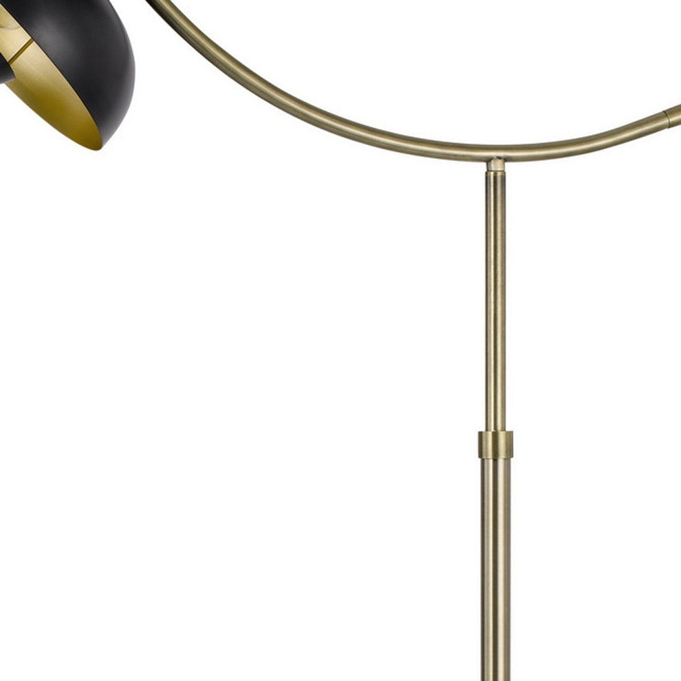 Bronze Adjustable Arc Floor Lamp With Bronze Dome Shade By Homeroots | Floor Lamps | Modishstore - 3