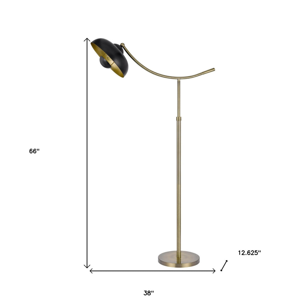 Bronze Adjustable Arc Floor Lamp With Bronze Dome Shade By Homeroots | Floor Lamps | Modishstore - 5