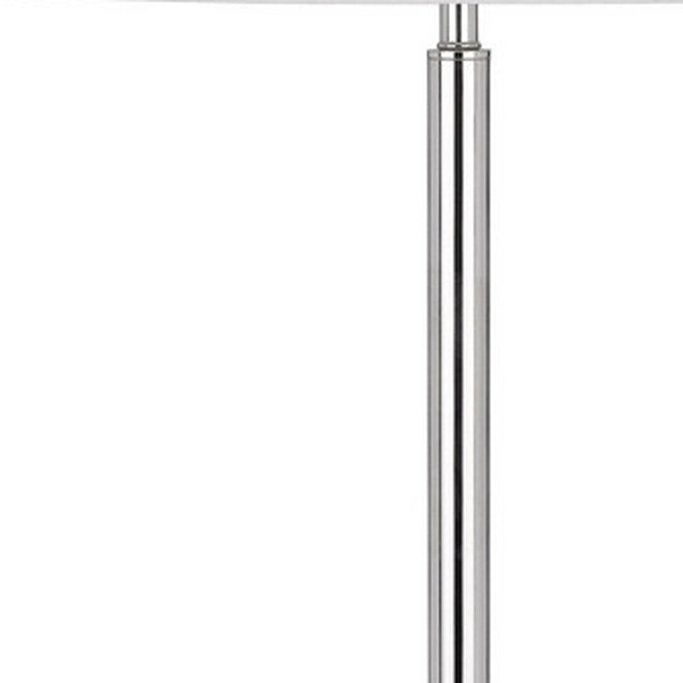Chrome Tray Table Floor Lamp With White Transparent Glass Square Shade By Homeroots | Floor Lamps | Modishstore - 3