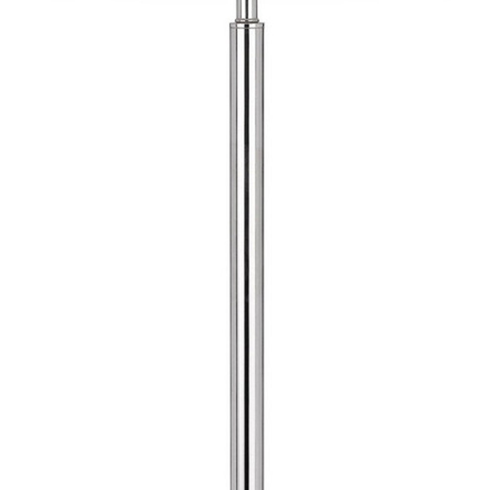 Chrome Tray Table Floor Lamp With White Transparent Glass Square Shade By Homeroots | Floor Lamps | Modishstore - 4