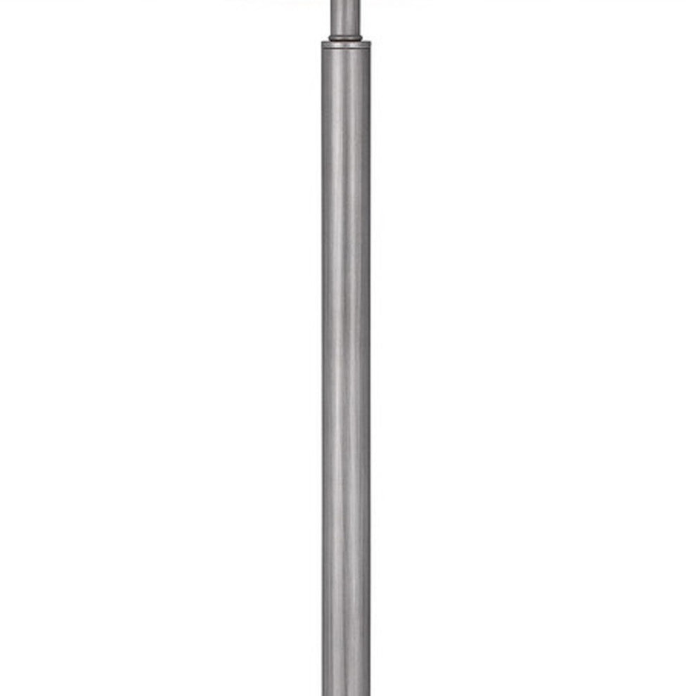 Pewter Tray Table Floor Lamp With Beige Transparent Glass Square Shade By Homeroots | Floor Lamps | Modishstore - 4