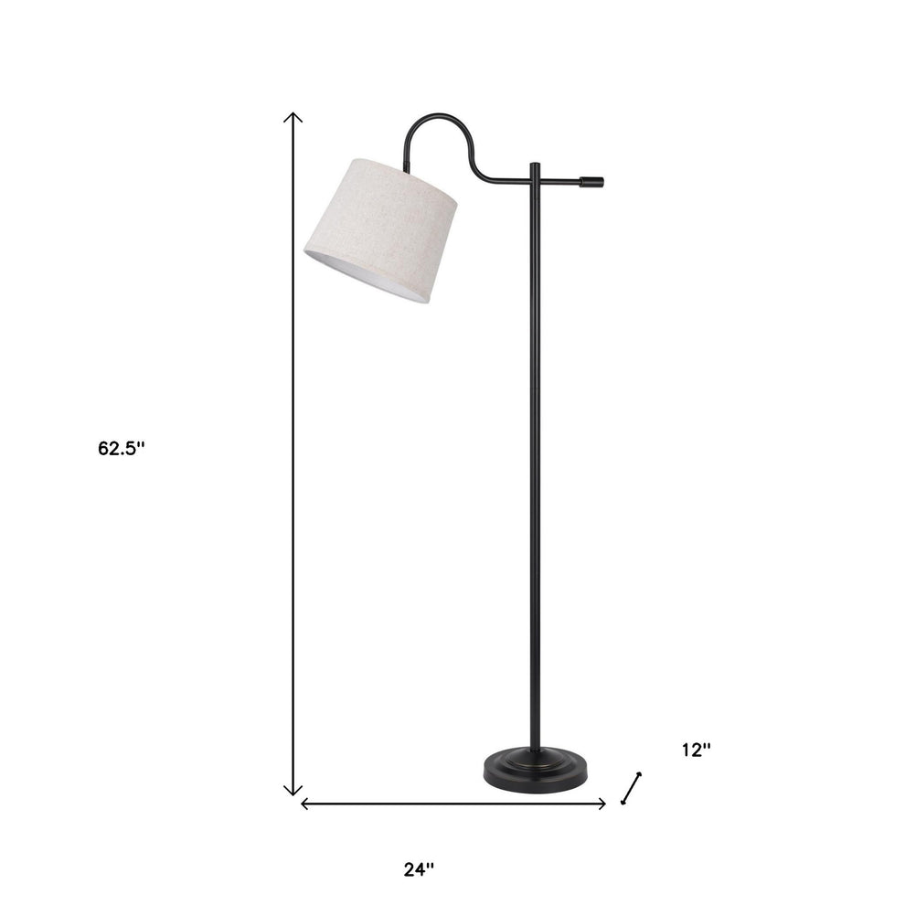 Bronze Adjustable Traditional Shaped Floor Lamp With Gray Square Shade By Homeroots | Floor Lamps | Modishstore - 5