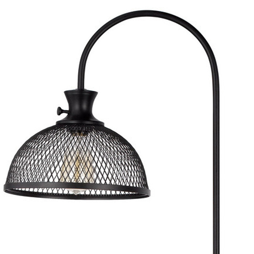 Black Adjustable Traditional Shaped Floor Lamp With Bronze Dome Shade By Homeroots | Floor Lamps | Modishstore - 4