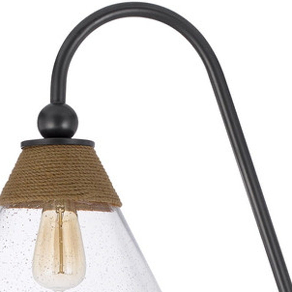Brown Traditional Shaped Floor Lamp With Clear Transparent Glass Empire Shade By Homeroots | Floor Lamps | Modishstore - 3