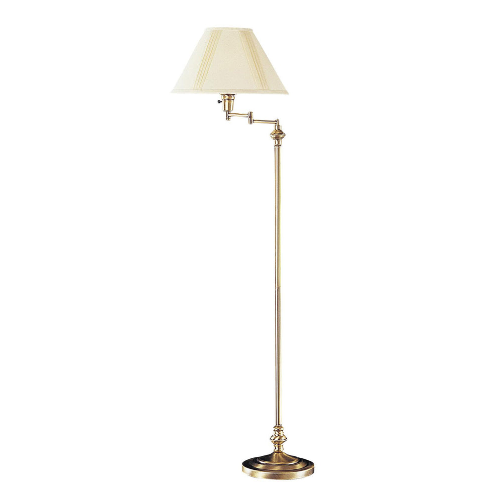 Bronze Metal Swing Arm Floor Lamp With Beige Fabric Empire Shade By Homeroots | Floor Lamps | Modishstore - 6