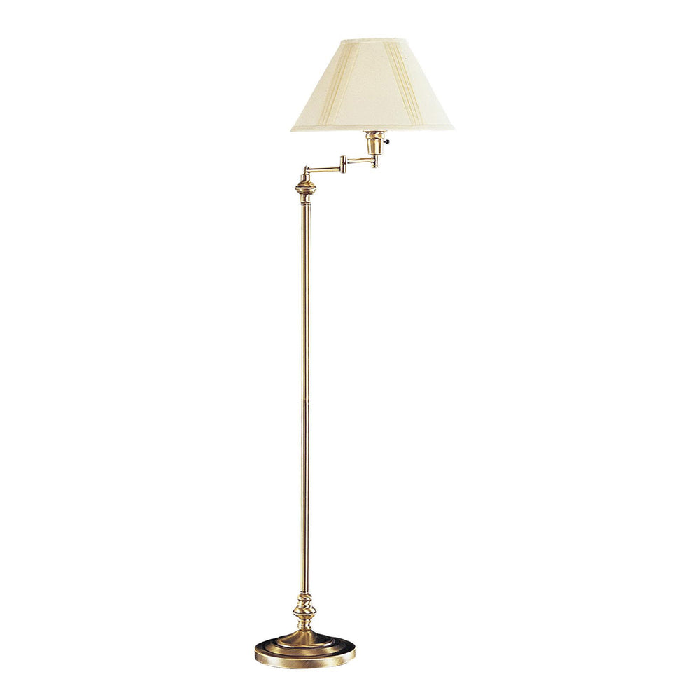Bronze Metal Swing Arm Floor Lamp With Beige Fabric Empire Shade By Homeroots | Floor Lamps | Modishstore - 2