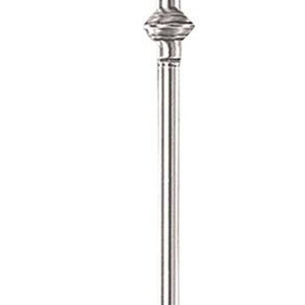 Nickel Swing Arm Floor Lamp With Beige Fabric Empire Shade By Homeroots | Floor Lamps | Modishstore - 5