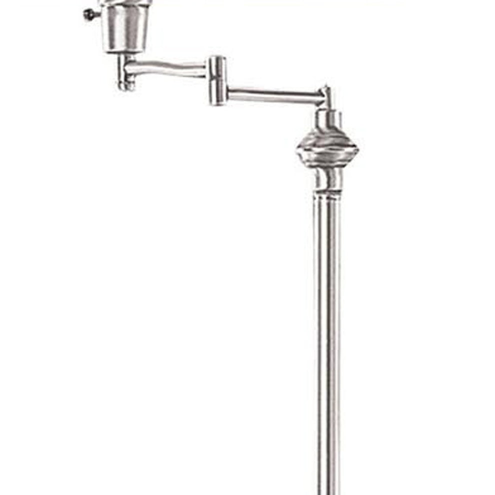 Nickel Swing Arm Floor Lamp With Beige Fabric Empire Shade By Homeroots | Floor Lamps | Modishstore - 4