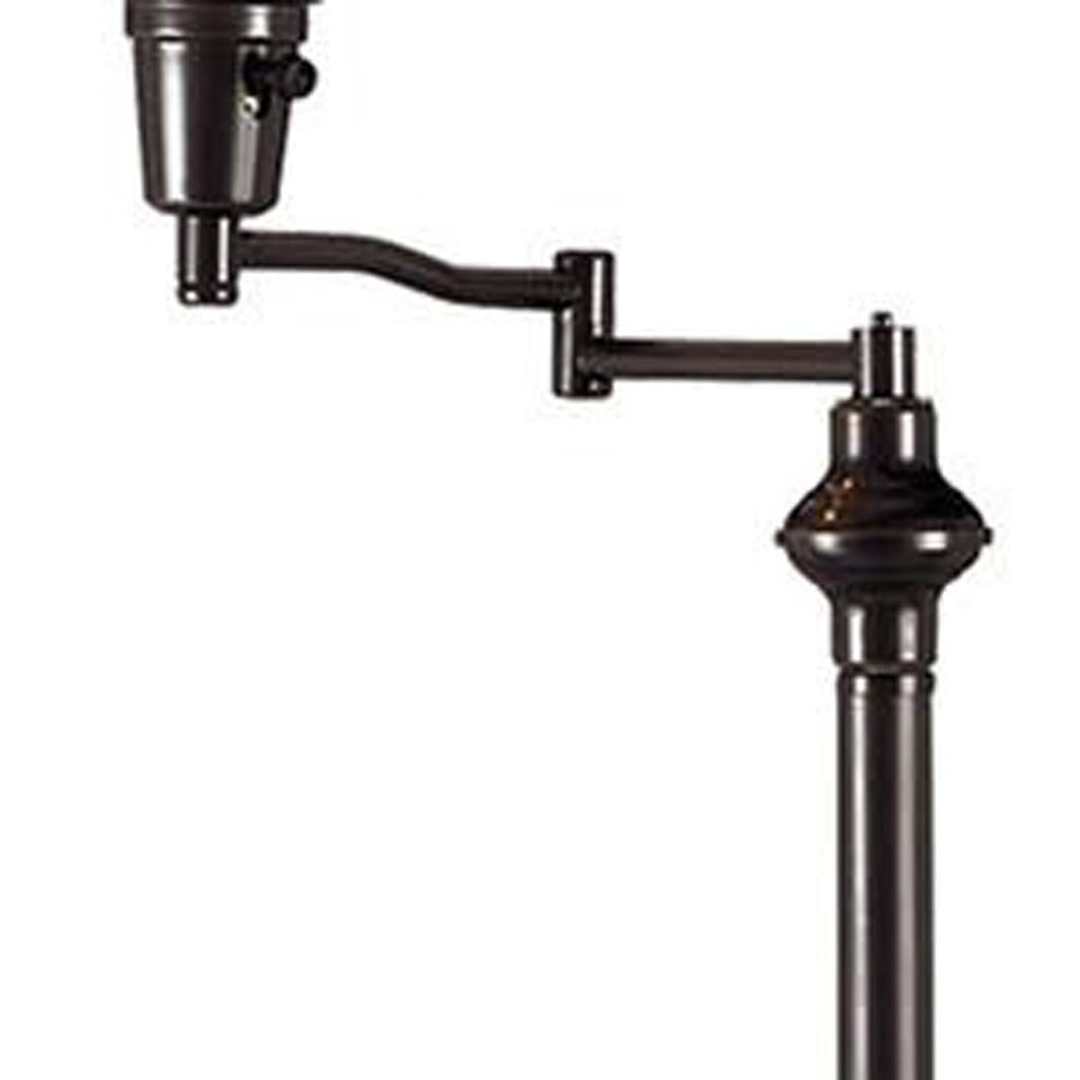Bronze Swing Arm Floor Lamp With Beige Empire Shade By Homeroots | Floor Lamps | Modishstore - 3