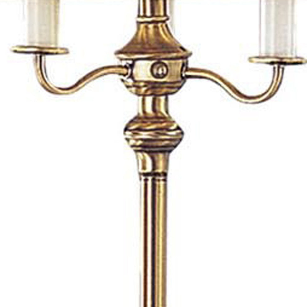 Bronze Four Light Traditional Shaped Floor Lamp With Beige Square Shade By Homeroots | Floor Lamps | Modishstore - 3