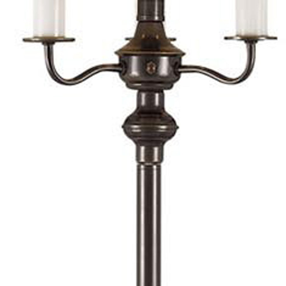 Bronze Metal Four Light Floor Lamp With Beige Fabric Square Shade By Homeroots | Floor Lamps | Modishstore - 4