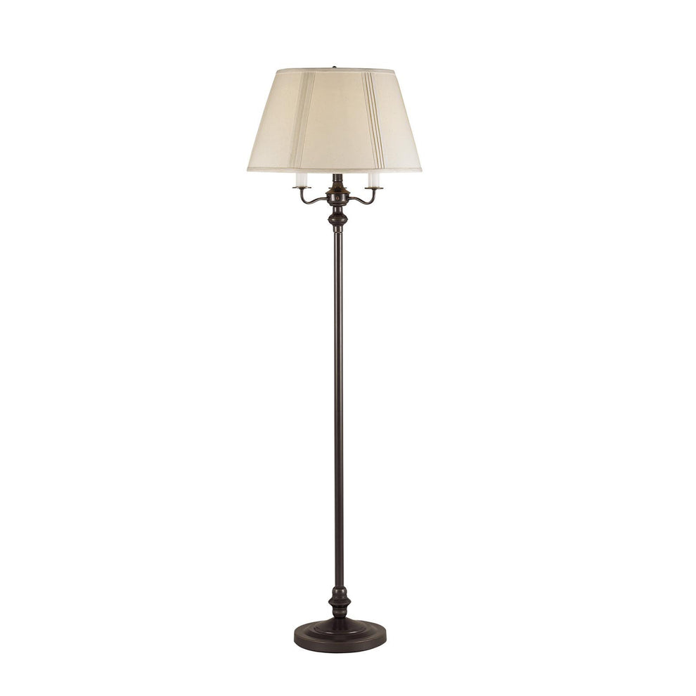 Bronze Metal Four Light Floor Lamp With Beige Fabric Square Shade By Homeroots | Floor Lamps | Modishstore - 2