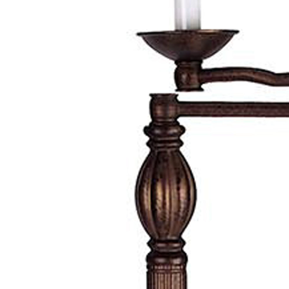 Rusted Swing Arm Floor Lamp With Champagne Bell Shade By Homeroots | Floor Lamps | Modishstore - 4