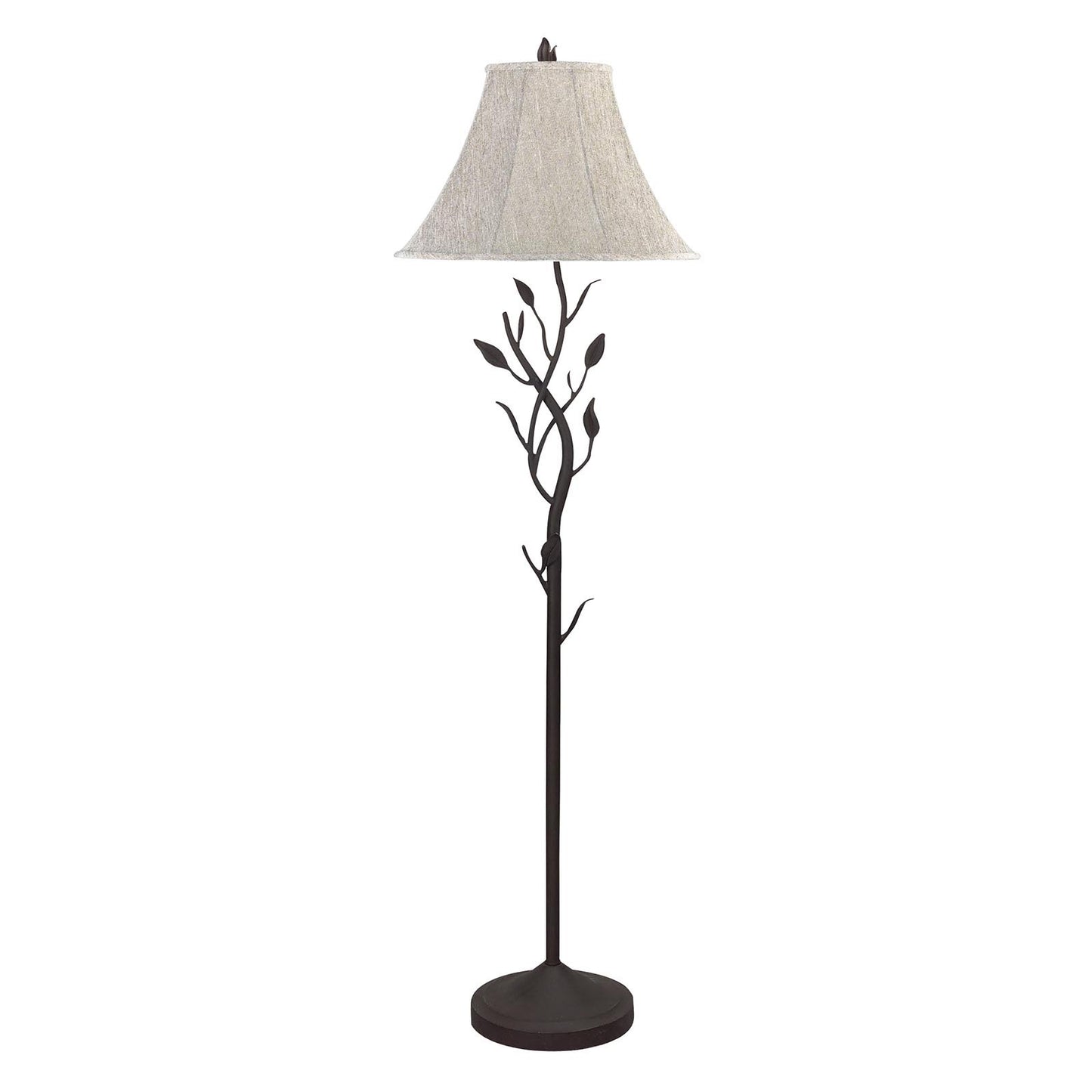 Grey Traditional Shaped Floor Lamp With Brown Bell Shade By Homeroots | Floor Lamps | Modishstore - 1