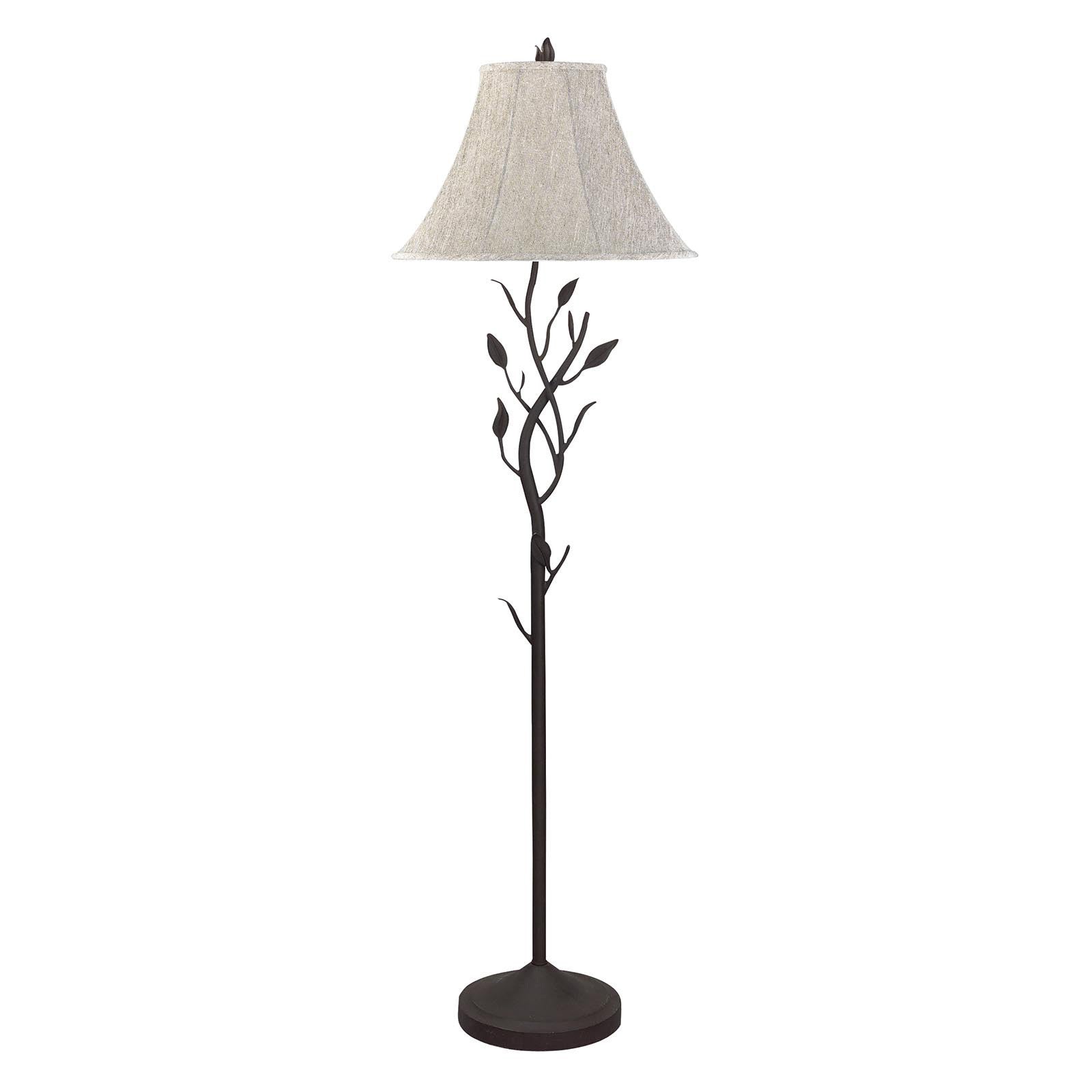 Grey Traditional Shaped Floor Lamp With Brown Bell Shade By Homeroots | Floor Lamps | Modishstore - 3