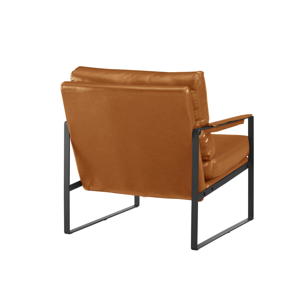 Brown Faux Leather And Black Arm Chair By Homeroots | Accent Chairs | Modishstore - 5