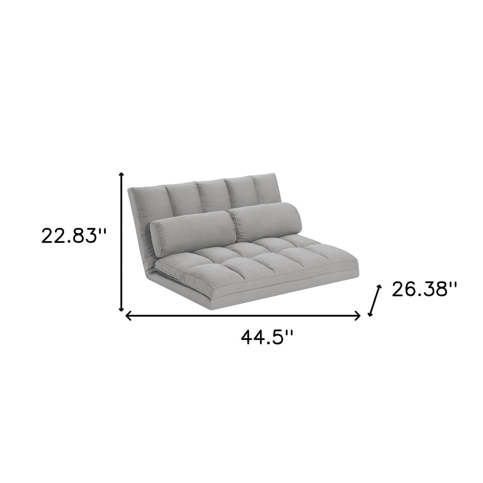 Gray Futon Convertible Sleeper Loveseat and Toss Pillows By Homeroots | Loveseats | Modishstore - 4