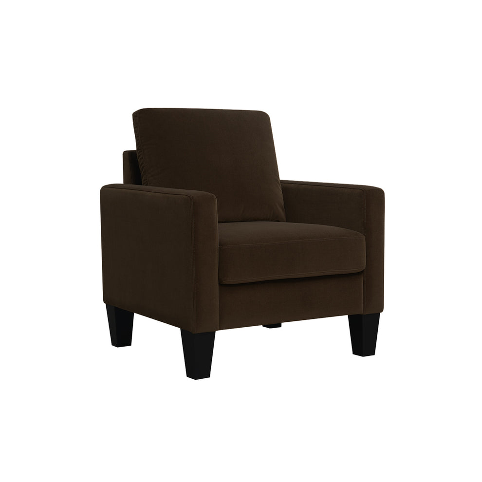 Dark Brown and Black Upholstered Arm Chair By Homeroots | Accent Chairs | Modishstore - 7