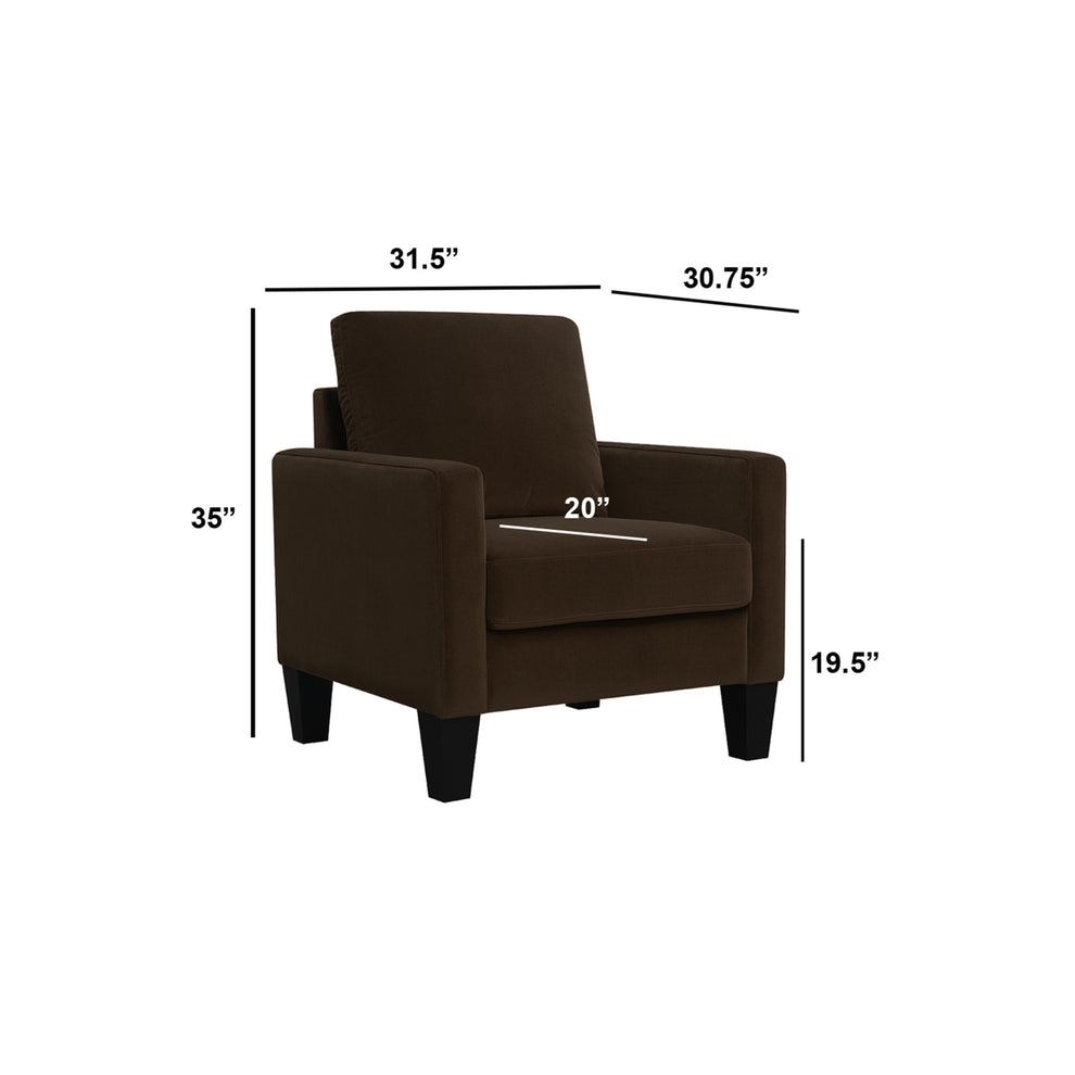 Dark Brown and Black Upholstered Arm Chair By Homeroots | Accent Chairs | Modishstore - 6
