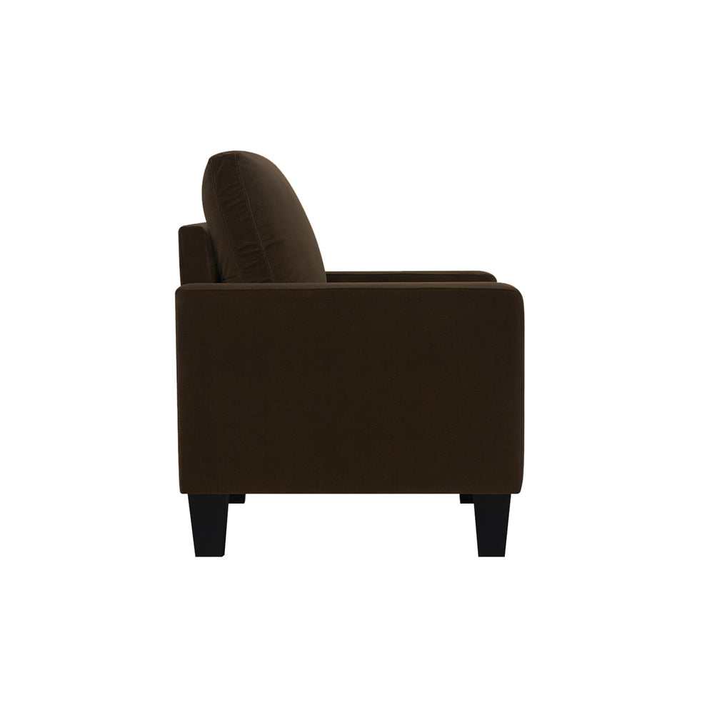 Dark Brown and Black Upholstered Arm Chair By Homeroots | Accent Chairs | Modishstore - 2
