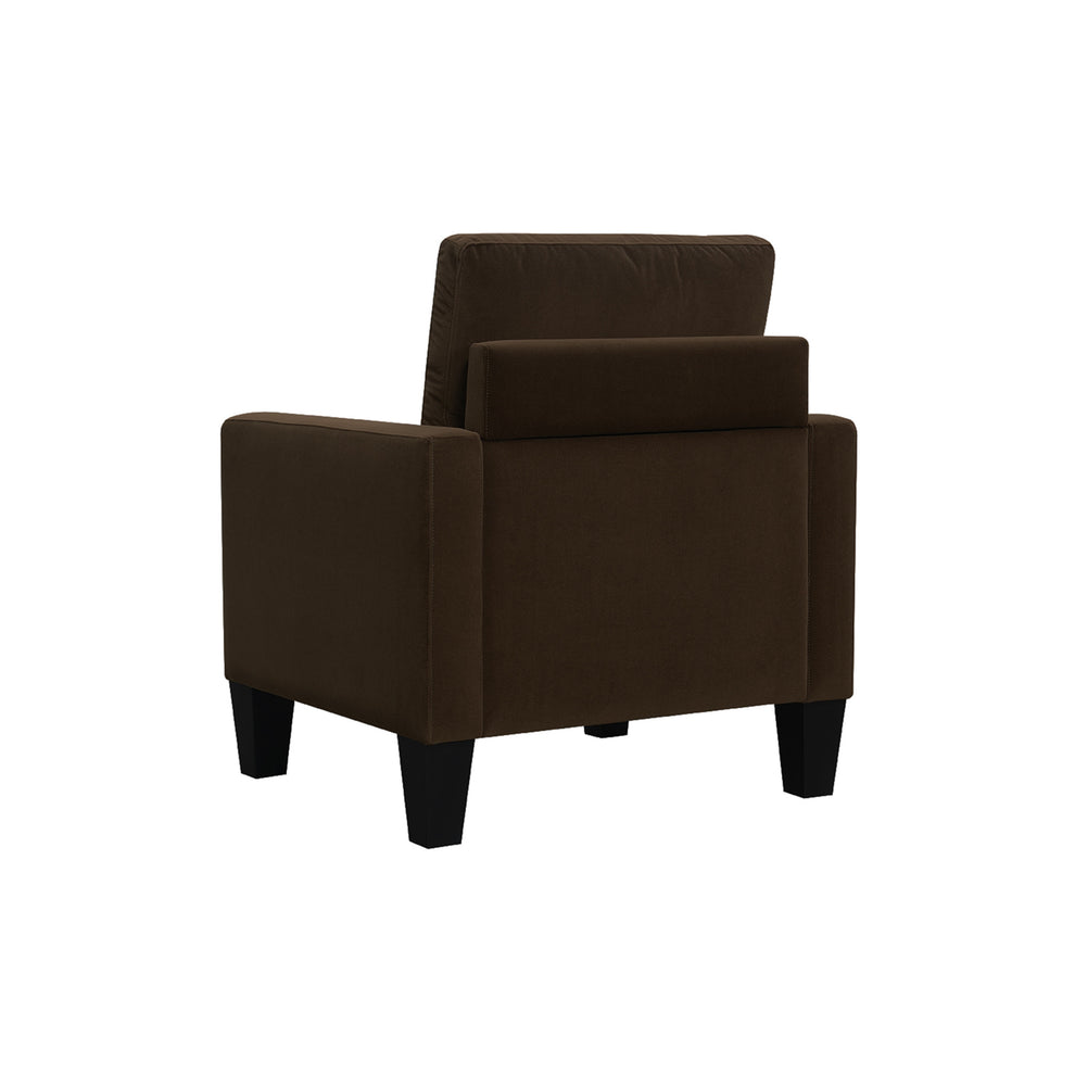 Dark Brown and Black Upholstered Arm Chair By Homeroots | Accent Chairs | Modishstore - 3