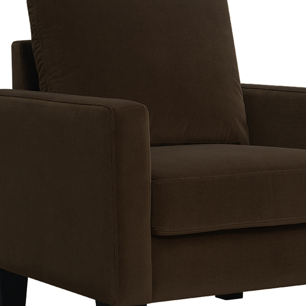 Dark Brown and Black Upholstered Arm Chair By Homeroots | Accent Chairs | Modishstore - 4