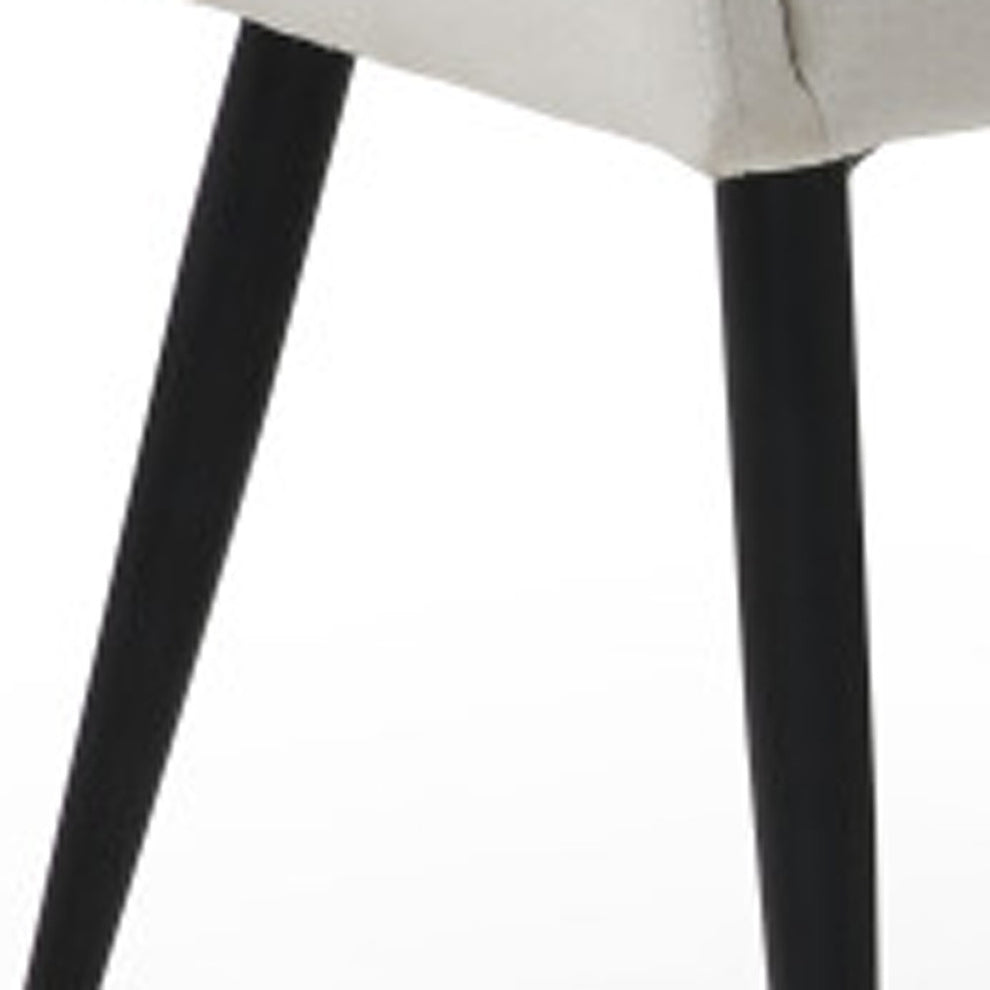 Set of Two Off White and Black Upholstered Arm Chair By Homeroots | Accent Chairs | Modishstore - 2