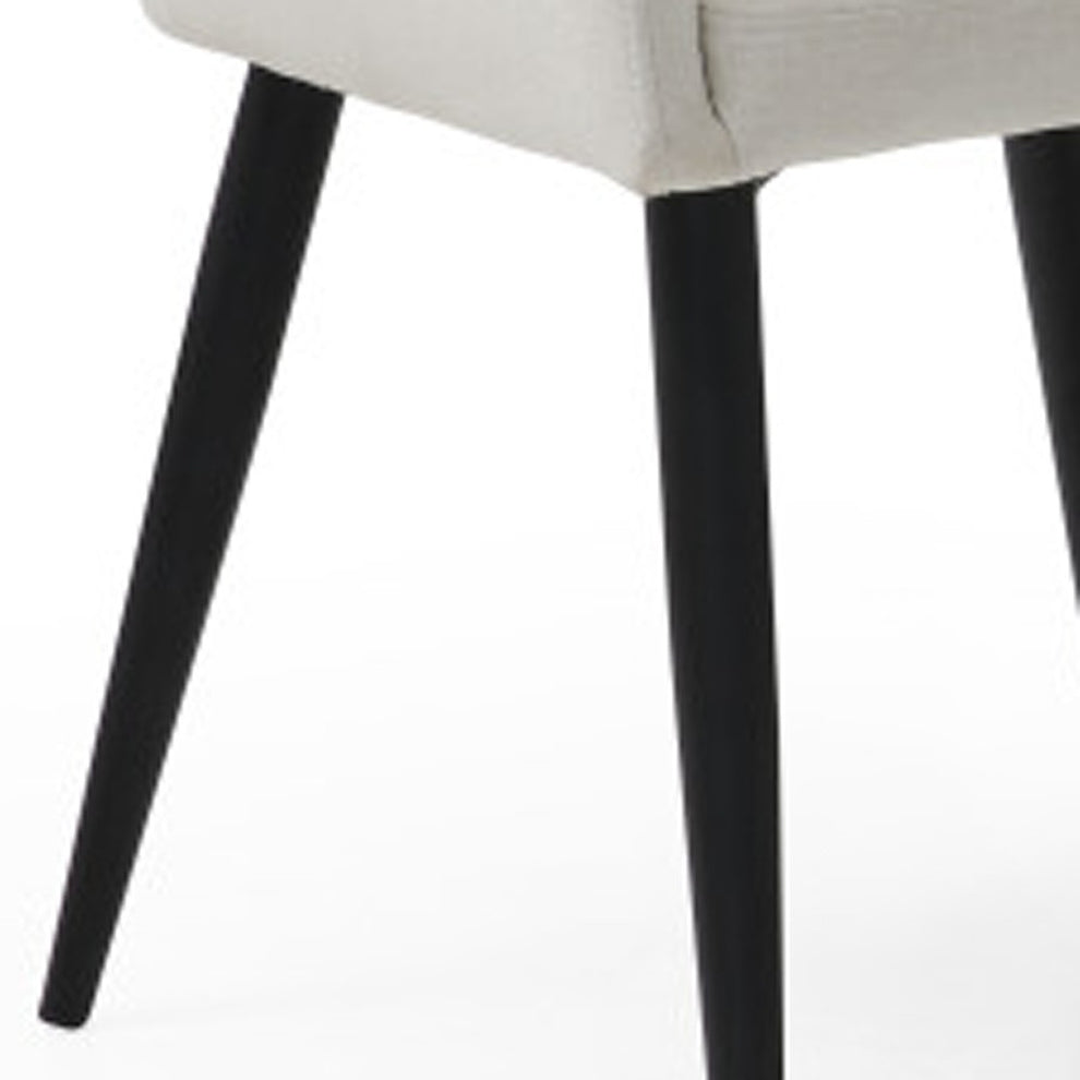 Set of Two Off White and Black Upholstered Arm Chair By Homeroots | Accent Chairs | Modishstore - 3