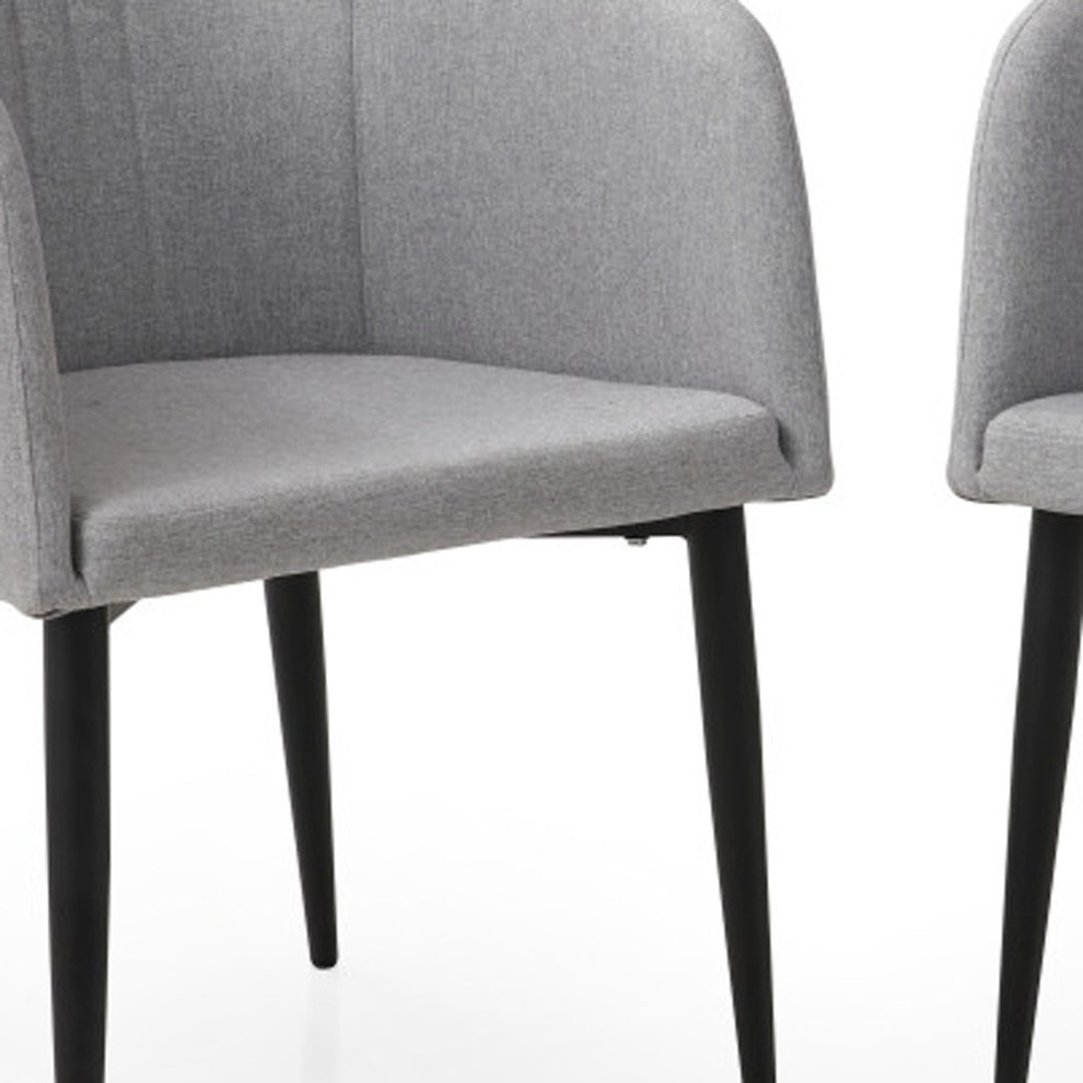 Set of Two Light Gray and Black Upholstered Arm Chair By Homeroots | Accent Chairs | Modishstore - 2