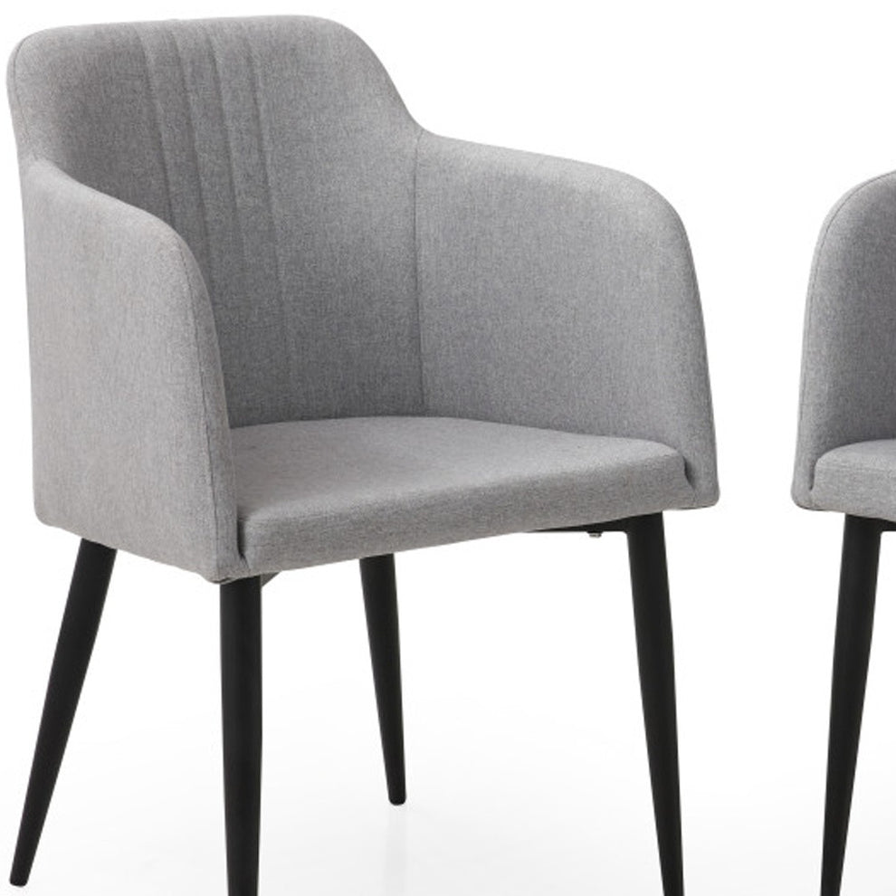 Set of Two Light Gray and Black Upholstered Arm Chair By Homeroots | Accent Chairs | Modishstore - 3
