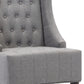 Gray and Black Upholstered Tufted Wingback Chair By Homeroots | Accent Chairs | Modishstore - 3