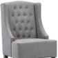 Gray and Black Upholstered Tufted Wingback Chair By Homeroots | Accent Chairs | Modishstore - 4