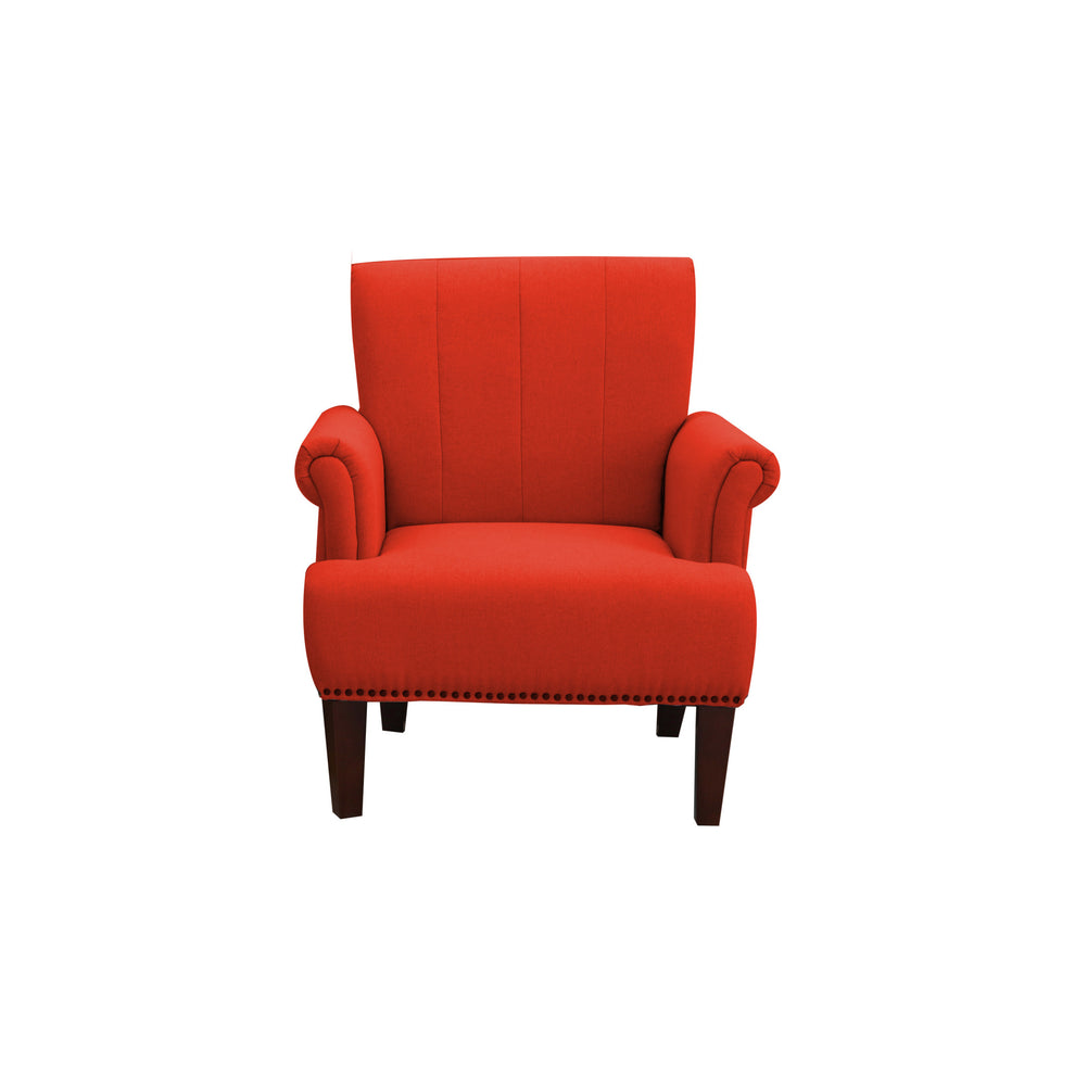 Orange and Brown Upholstered Arm Chair By Homeroots | Accent Chairs | Modishstore - 7